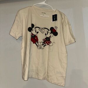 GAP x Disney Cream Tee with Mickey and Minnie Graphic